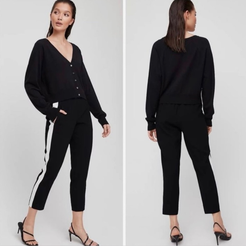 Aritzia Black Cropped Business Comfy Casual Office Pants Size 4